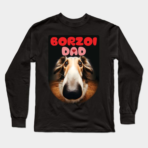 Borzoi dad. I love borzois. Long Sleeve T-Shirt by MrPila